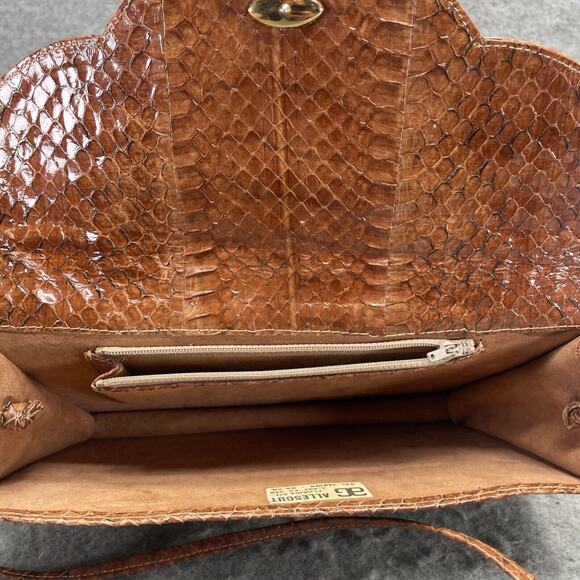 Vintage AG Alles GUT Reptile Skin Handbag Brown 10.5" x 6.25" Crossbody Florida - Picture 7 of 7